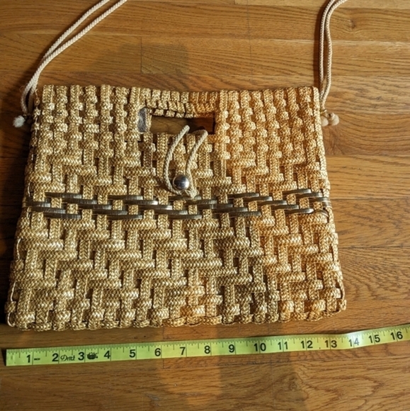 Unbranded Made in Italy Woven Clutch w/ Crossbody Strap - Picture 7 of 10